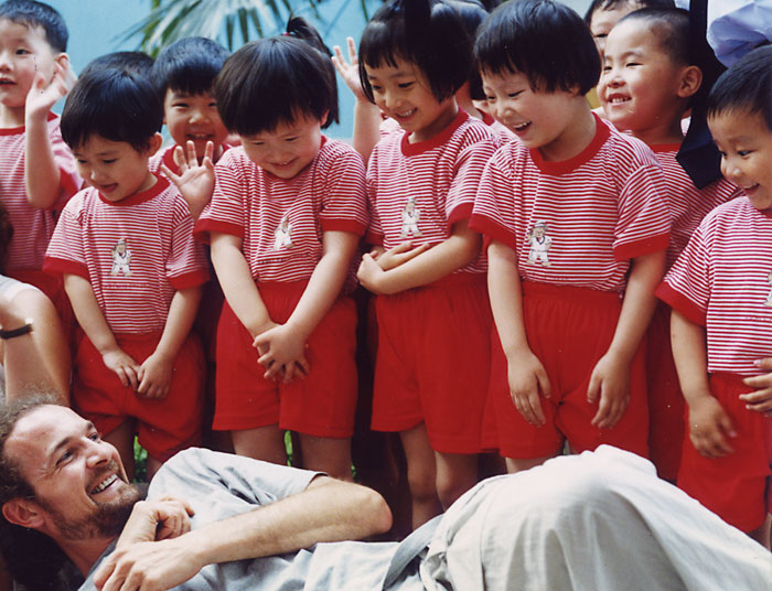 Jeff and kids in Changsha